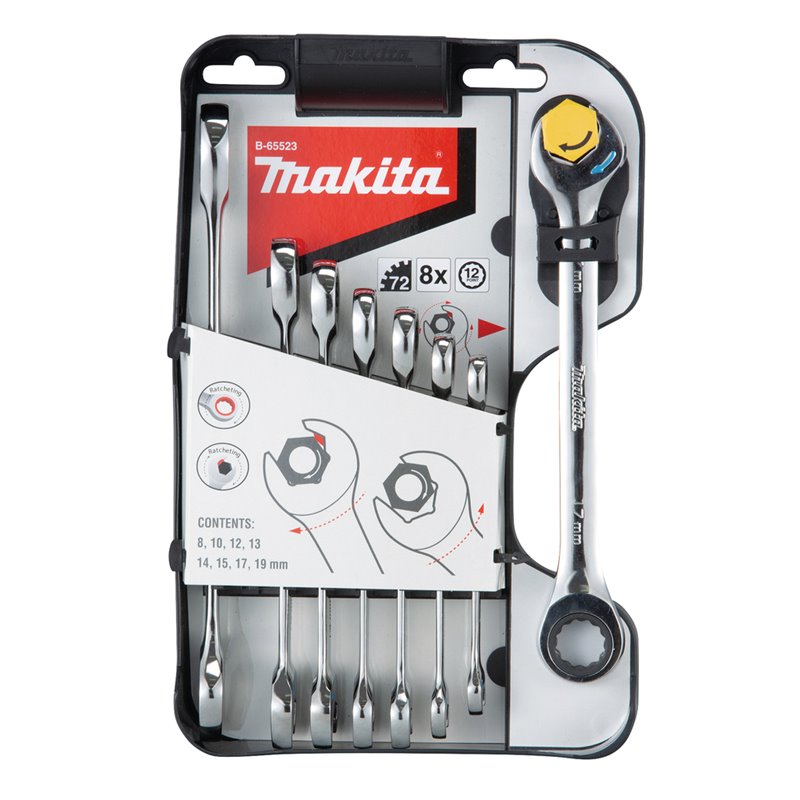 Llaves fijas dobles , 8 pcs Makita B-65523