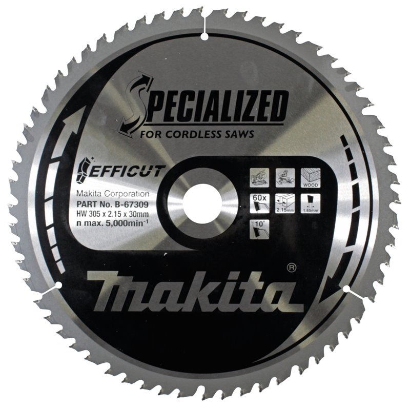 Disco sierra circular , Efficut T.C.T, 305 x 30 mm, 60 D Makita B-67309