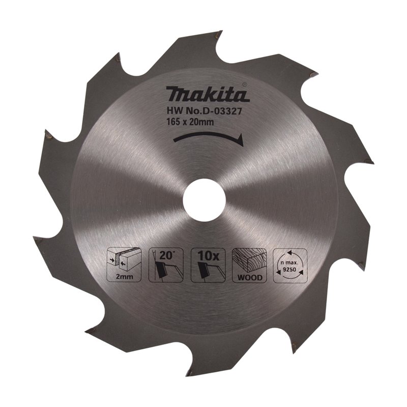 Disco sierra circular , Standard T.C.T, 165 x 20 mm, 10 D Makita D-03327