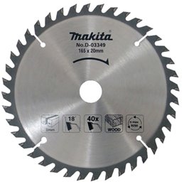 Disco sierra circular , Standard T.C.T, 165 x 20 mm, 40 D Makita D-03349