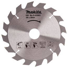 Disco sierra circular , Standard T.C.T, 185 x 30 mm, 16 D Makita D-03903