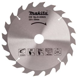 Disco sierra circular , Standard T.C.T, 235 x 30 mm, 20 D Makita D-03925