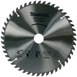 Disco sierra circular , Standard T.C.T, 235 x 30 mm, 48 D Makita D-03931