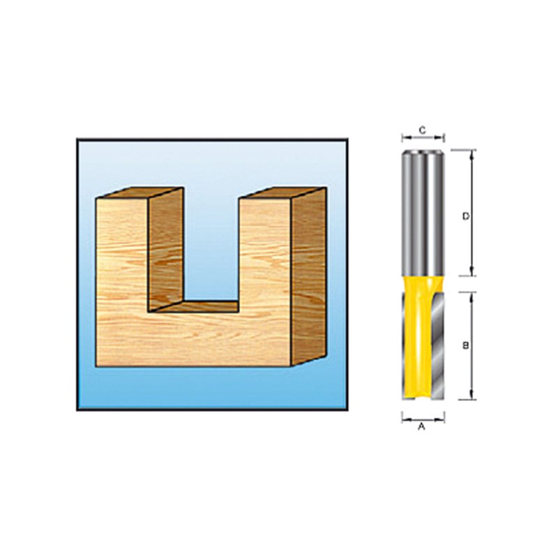 Fresa recta 2 filos, 5 mm Makita D-09232