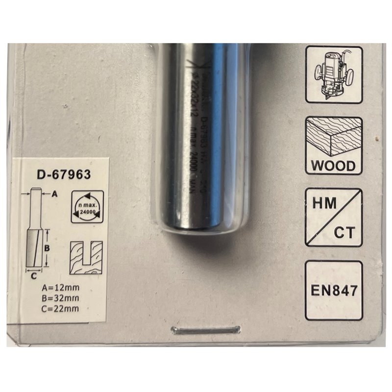 Fresa recta 12 x 30 x 8 mm Makita D-10176