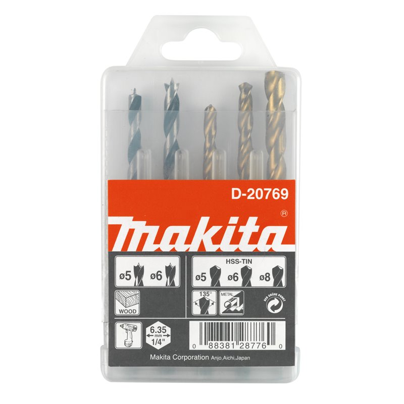 Set de brocas  1/4", 5 pcs Makita D-20769