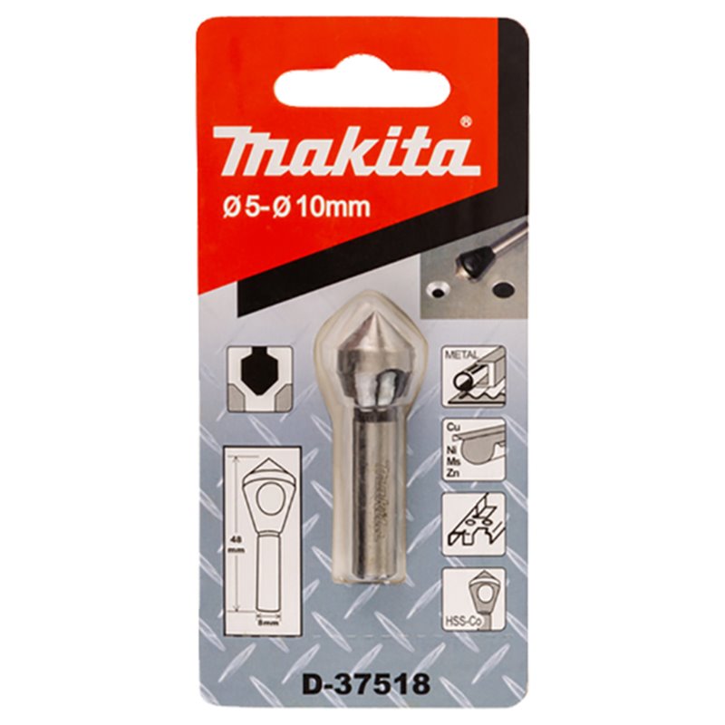 Avellanador de acero 5 - 10 x 48 mm, 90° Makita D-37518