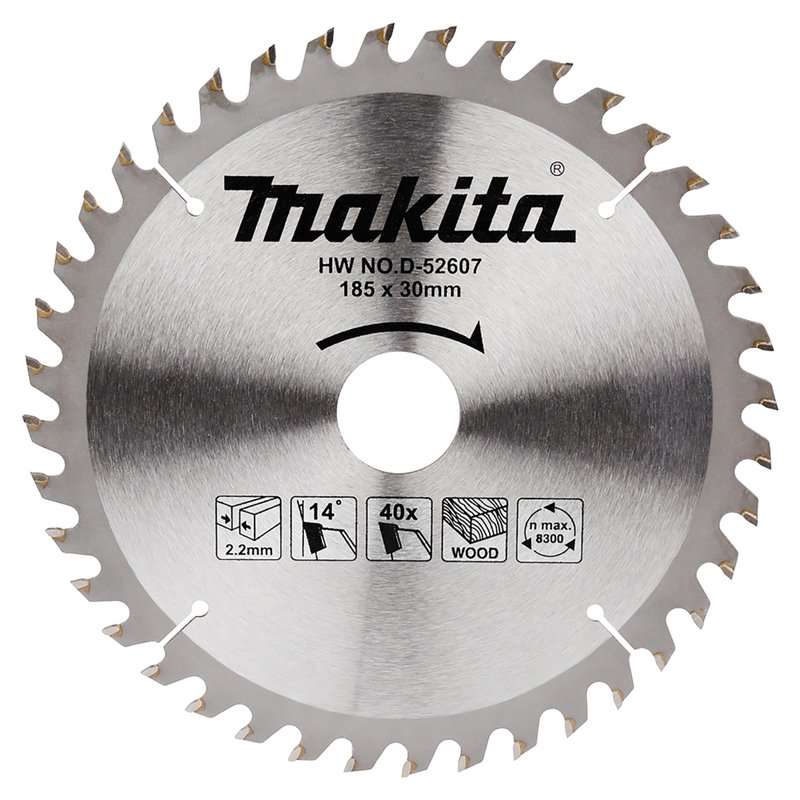 Disco sierra circular , Standard T.C.T 185 x 30 mm, 40 D Makita D-52607