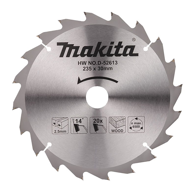 Disco sierra circular , Standard T.C.T. 235 x 30 mm, 20 D Makita D-52613