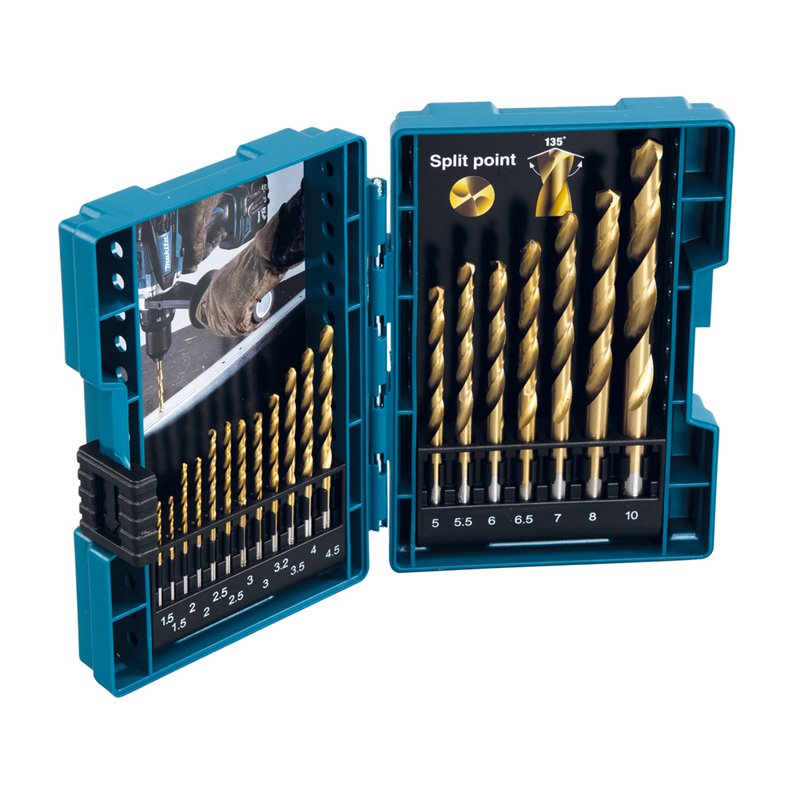 Set de brocas de metal , HSS-TiN, 19 pcs Makita D-67527