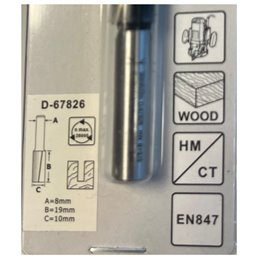 Fresa recta 2 filos, 10 mm Makita D-67826