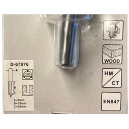 Fresa recta 2 filos, 20 mm Makita D-67876