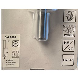 Broca recta, T.C.T., 22 x 57,2 mm Makita D-67882