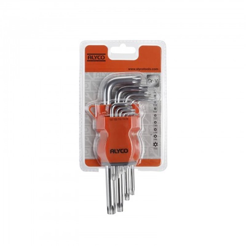 Juego 9 Llaves Torx Inviolables, Soporte De Plástico Alyco Orange Alyco