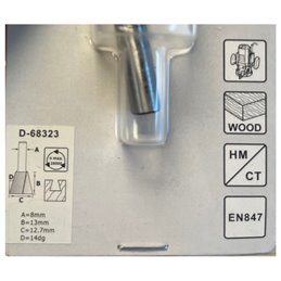 Broca de cola de milano de 2 filos, 12,7 mm Makita D-68323