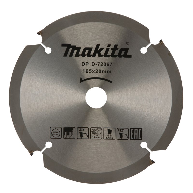 Disco sierra circular  P.C.D. 165 x 20 mm, 4T Makita D-72067