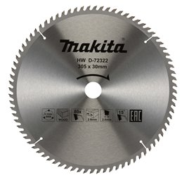 Disco sierra circular , Standard T.C.T, 305 x 30 mm, 80 D Makita D-72322