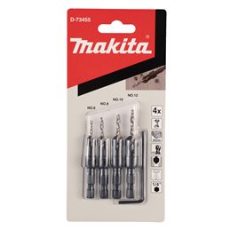 Set de brocas avellanadoras  4 pcs Makita D-73455