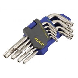 Juego 9 Llaves Acodadas Torx Inv T10-T50 Alyco