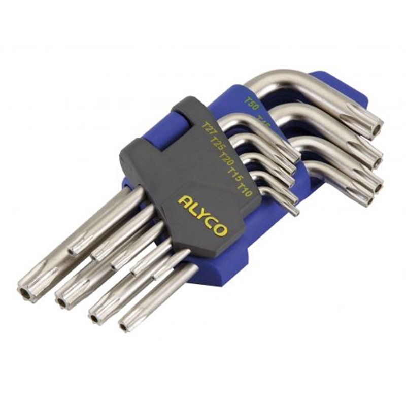 Juego 9 Llaves Acodadas Torx Inv T10-T50 Alyco