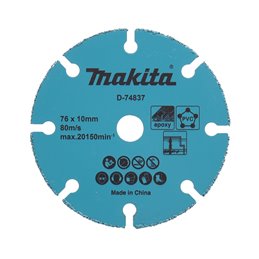 Disco de carburo de tungsteno, 76 x 10 mm Makita D-74837