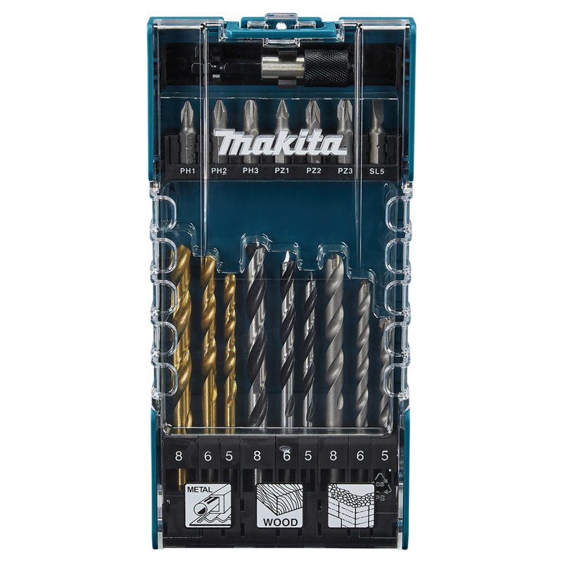 Taladro y Set de puntas, 17 pcs Makita D-74887