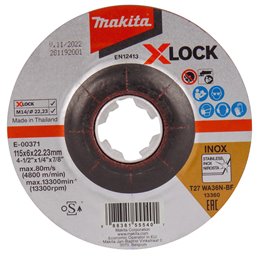 Disco de desbaste X-Lock, 115 x 6,0 mm Makita E-00371