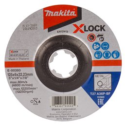 Disco de rectificar X-Lock, 125 x 6,0 mm, A36P Makita E-00393