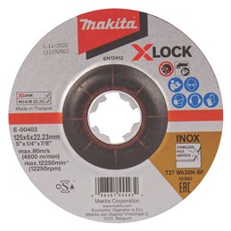 Disco de rectificar X-Lock, 125 x 6,0 mm, WA36N Makita E-00402