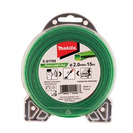 Hilo de cuatro hojas de nylon de 2,0 mm x 15 m Makita E-01769