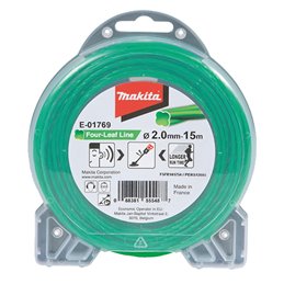 Hilo de cuatro hojas de nylon de 2,0 mm x 15 m Makita E-01769