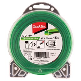 Hilo de cuatro hojas de nylon de 2,0 mm x 15 m Makita E-01769