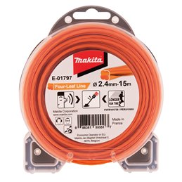 Hilo de cuatro hojas de nylon de 2,4 mm x 15 m Makita E-01797