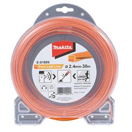 Hilo de cuatro hojas de nylon de 2,4 mm x 30 m Makita E-01806