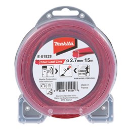 Hilo de cuatro hojas de nylon de 2,7 mm x 15 m Makita E-01828