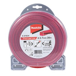 Hilo de cuatro hojas de nylon de 2,7 mm x 30 m Makita E-01834