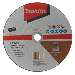 Disco de corte 230 x 2,0 x 22,23 mm, WA36R Makita E-03006-25