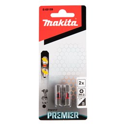 Punta torsión Impact Premier, PH3, 25 mm, 1/4", 2 pcs Makita E-03159