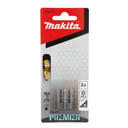 Punta torsión Impact Premier, PZ2, 25 mm, 1/4", 2 pcs Makita E-03171