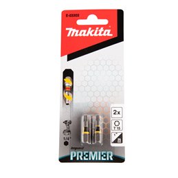 Punta torsión Impact Premier, D 15, 25 mm, 1/4", 2  pcs Makita E-03202