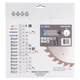 Disco sierra circular , Efficut T.C.T, 260 x 30 mm, 75 D Makita E-12273