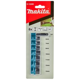 Llaves de vaso  1/4", 8 pcs Makita E-12289