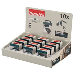 Punta Impact Black, PZ2, 50 mm, 10 pcs x 12 Sets Makita E-12413-12