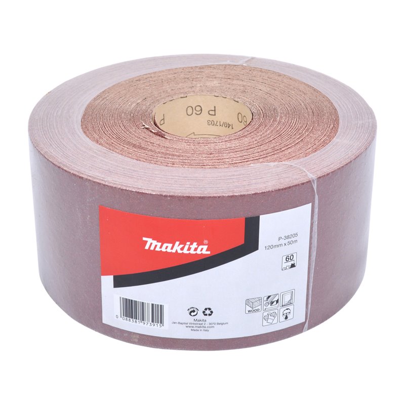 Rollo de lija, 120 mm x 50 m, 60G Makita P-38205