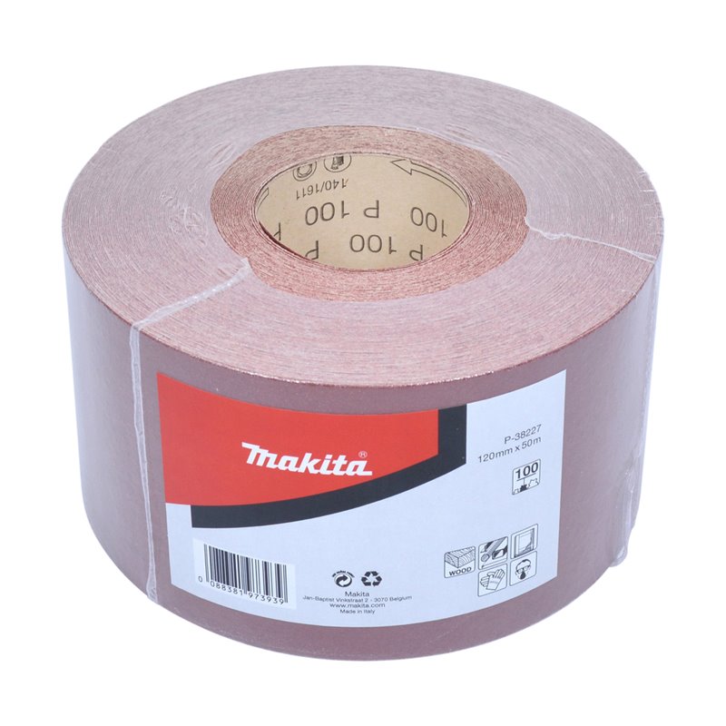 Rollo de lija, 120 mm x 50 m, 100G Makita P-38227