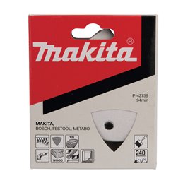 Lijas de velcro 94 x 94 x 94 mm, 240G, 10 pcs Makita P-42759