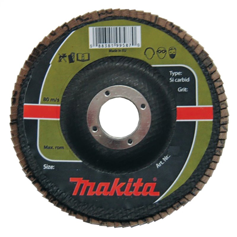 Cepillo lijas taladro 115 x 22,23 mm, 60G, Si-Ca. Makita P-65305