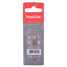 Broca metal, HSS-Co, 1,5 x 18 / 40 mm, 5 pcs Makita D-16617