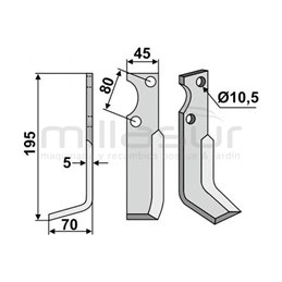 Cuchilla Motoazada 195X70 Drch - Goldoni Total 55-8548